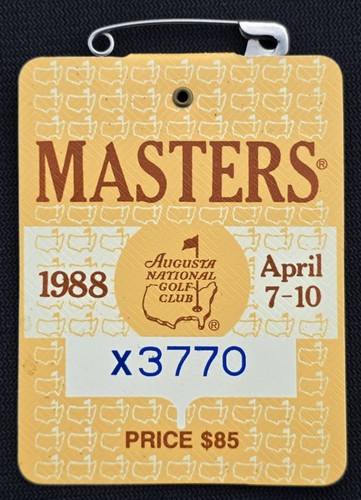 LNIP! Rare! 1988 Masters Tournament Augusta Badge! Sandy Lyle! Lowest BIN!