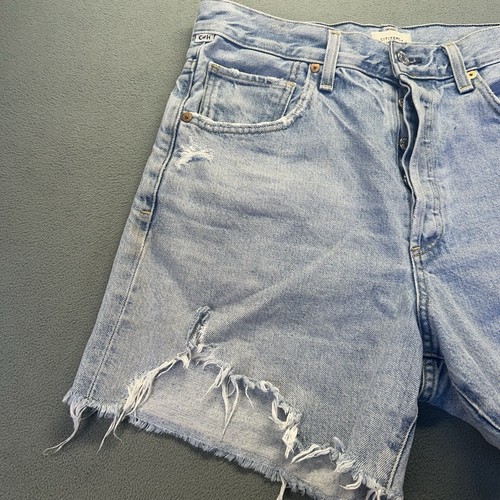 Citizens Of Humanity Women’s Elle Shorts Blue 28 Distressed Cut Off Denim Frayed - Afbeelding 8 van 17