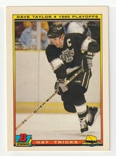 Dave Taylor - Los Angeles - Hat Trick (Hockey Card) 1990-91 Bowman # 22 - Mint