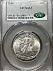 1944 WALKING LIBERTY HALF DOLLAR CACG MS63 LUSTROUS WHITE WITH NICE MINT BLOOM