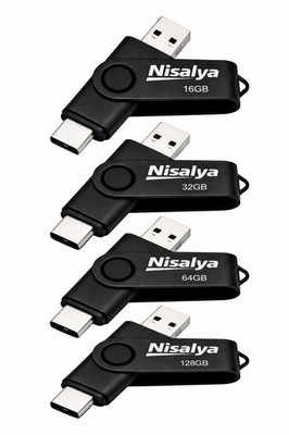 NISALYA PREMIUM USB Stick Typ C 2 in 1 OTG 16 32 64 128 GB NEU Speicherstick