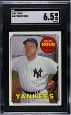 1969 Topps RALPH HOUK Last Name in Yellow Card #447 Graded SGC 6.5 EX-NM Yankees