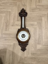 Superb Victorian Carved Wood Banjo Barometer
