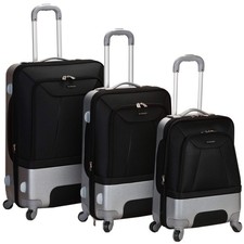 Rome Hybrid Spinner Wheel 3 Piece Luggage Set 202428 Black