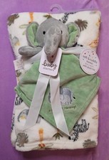 Baby Starters Elephant Baby Blanket Plush Toy Lovey Safari 30x36 New