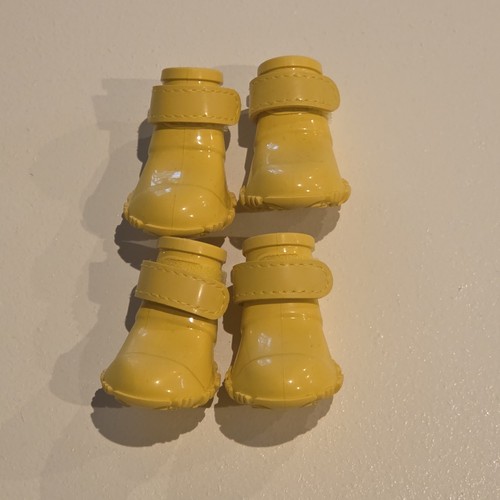Used Once Youly Yellow Rubber Dog Rain Boots Size XS (4Pack) Waterproof Pet Paws