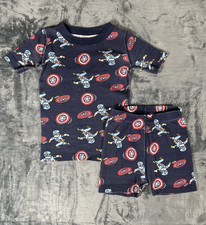 Hanna Andersson Marvel Boys 100cm US 4 Organic Short Set Pajamas Captain America