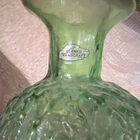 Blenko Handmade Green Textured Art Glass Bulb Vase Decorative Vase