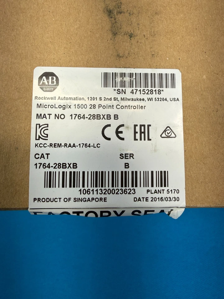 Allen-Bradley 1764-28BXB MicroLogix 1500 28-Point Controller - Image 2 of 2