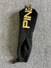 Ping 17-4 Steel 3 Wood Headcover Black Synthetic Suede Golf Club Cover ID Tag