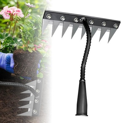 8-Teeth Heavy-Duty Iron Garden Weeding Rake Carbon Steel Teeth FREE SHIPPING!