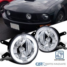 Fits Ford 2005-2009 Mustang Gt Clear Halo Fog Lights Driving Bumper Lamps Pair