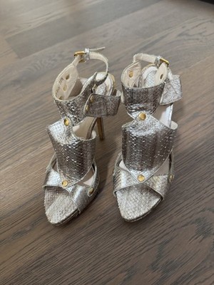 Christian Dior Metallic Snakeskin Extreme Gladiator Sandals
