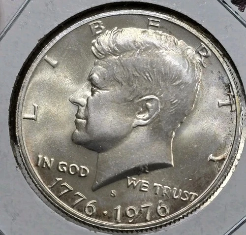 1976 S SILVER KENNEDY HALF DOLLAR Uncirculated 50c US Coin JFK Bicentennial