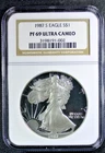 1987-S American Silver Eagle -NGC PF-69 - Proof 69