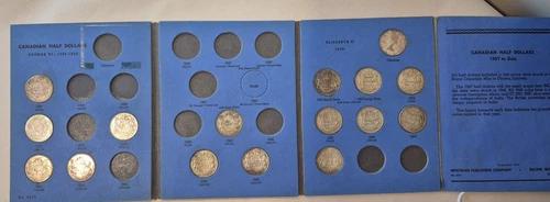 Canadian Half Dollar Collection, lot of 16 coins in Whitman Album - 8076