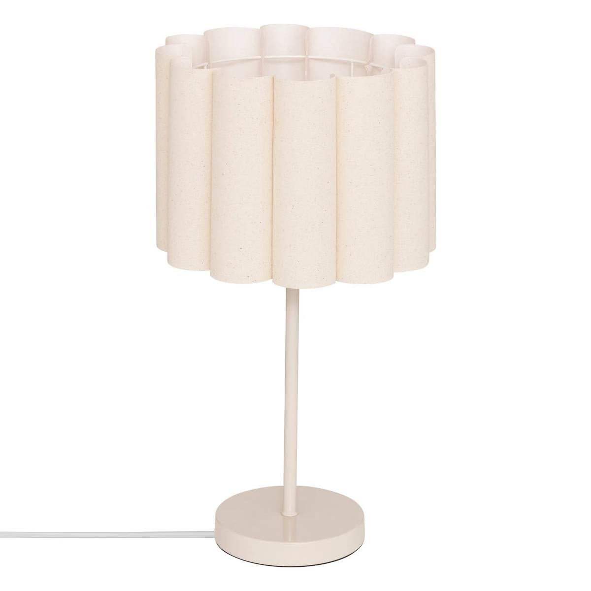Lampe à poser Rona en métal beige 49cm pour illuminer votre salon cosy