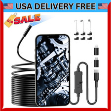 Endoscope Camera with Light, 1920P HD Borescope Camera with 8 LED Lights 16.4ft