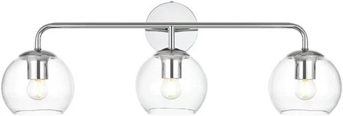 Elegant Lighting - LD7321W28CH - Genesis 3 light Chrome and Clear Bath Sconce - Picture 1 of 2