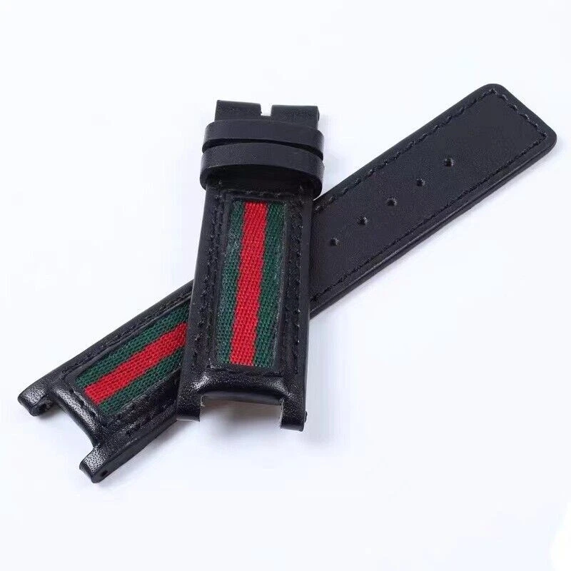 20MM T.QUALITY PER OROLOGIO GUCCI YA13309 RICAMBIO CINTURINO OROLOGIO PELLE NERO