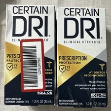 2 CERTAIN DRI Clinical Strength Antiperspirant 1.2oz ROLL-ON deodorant 3/27