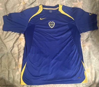 Vintage Nike 90 Dri-fit Boca CABJ Red Megatone Soccer Blue Jersey Small READ