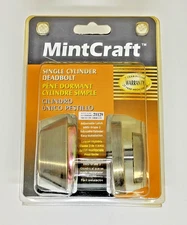MintCraft DL81 Antique Brass Finish Single Cylinder Deadbolt, 699-5203