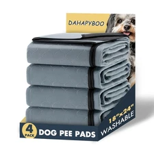 Washable Pee Pads for Dogs,4 Pack Reusable Puppy Pads for Dogs,18x24 Non-Slip.