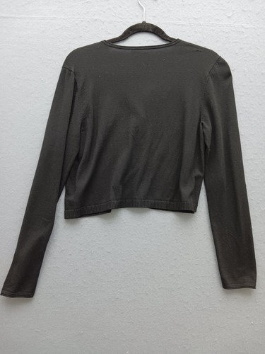 Cárdigan Lafayette 148 New York Mujer M Gris Recortado Botón Frontal Suave Informal - Imagen 10 de 11