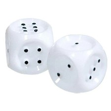 Tactile Dice- White with Black Dots - Set-2