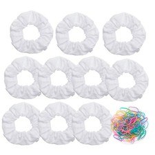 10 Pack White Cotton Scrunchies for Tie Dye Hair Elastic Hair Ties Pony Tail ...