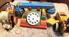 REDUCED! - Lot Of 3 Vintage Toys: F-P Dog, F-P Buzzy Bee, & Sifo Telephone