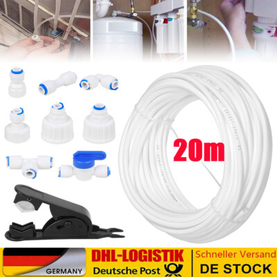 20M Wasserschlauch Set 1/4''(6,3mm) Schlauch für SBS Kühlschrank Wasserfilter uvm