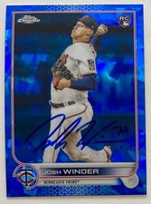 JOSH WINDER RC SIGNED IP 2022 TOPPS UPDATE SERIES CHROME US6 SAPPHIR ROOKIE AUTO