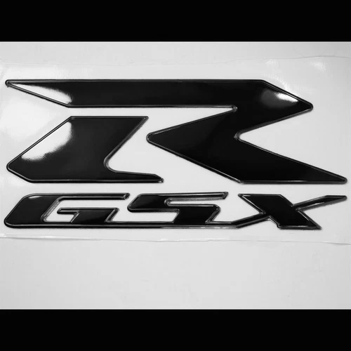 2-Tone 6.25" Black GSXR Logo Emblem+Brushed Metal Suzuki Fairing Badge Sticker - Picture 4 of 6