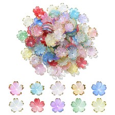 160x Acrylic Cheery Blossom Spacer Bead Caps End for DIY Jewelry Crafts Making