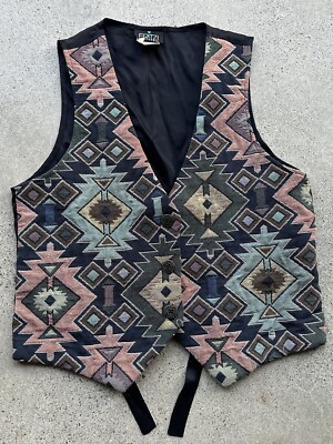 Vintage Fritzi California Southwestern Aztec Design Button-Up Vest