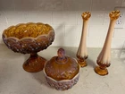 VTG Fenton Glass LILY OF THE VALLEY Cameo Amber Opalescent SELECT ONE B7