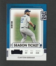 2021 Panini Contenders Clayton Kershaw BLUE #3 Los Angeles Dodgers