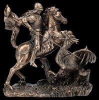 Georg DrachentöTer Statue – Veronese Figur Kunststein Bronziert 16 Cm Dekofigur