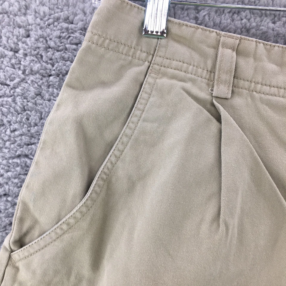 Eddie Bauer Cargo Shorts Womens 10 Khaki High Rise Flat Front Zip Fly Cotton - Image 4 of 4