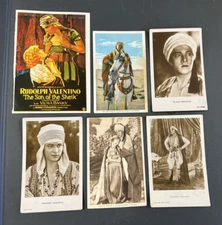 Card Lot of 6: Vintage Rudolph Valentino Postcard Silent Film The Sheik