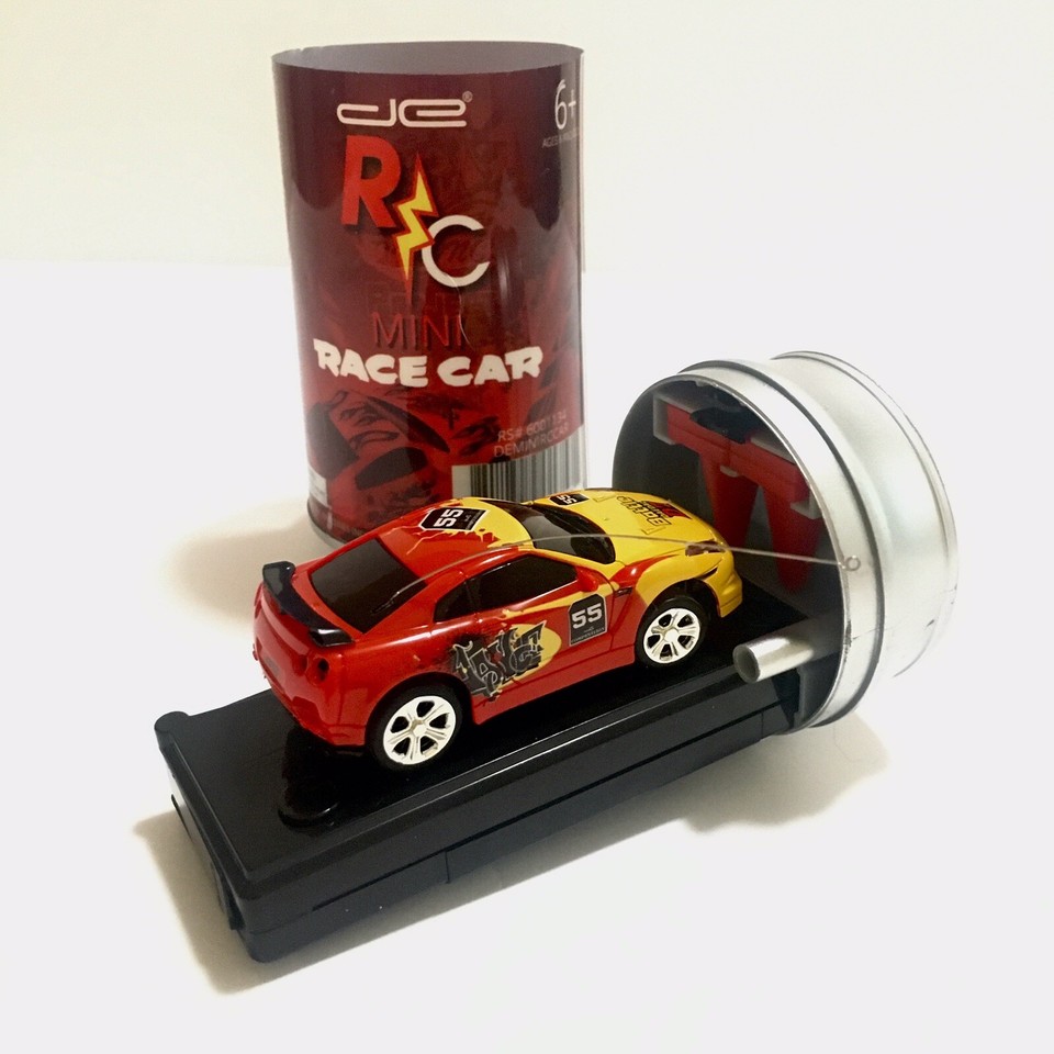 Mini RC in Soda Can Mini Pocket Race Car - Red/Yellow deworld.com | eBay