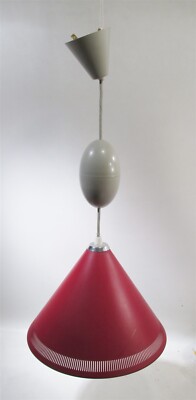 Midcentury LYFA Denmark Bent Karlby Red Cone Kegle Pendant Lamp Ceiling Light