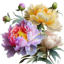 Autoaufkleber Sticker Blumen Aufkleber 9X9 cm