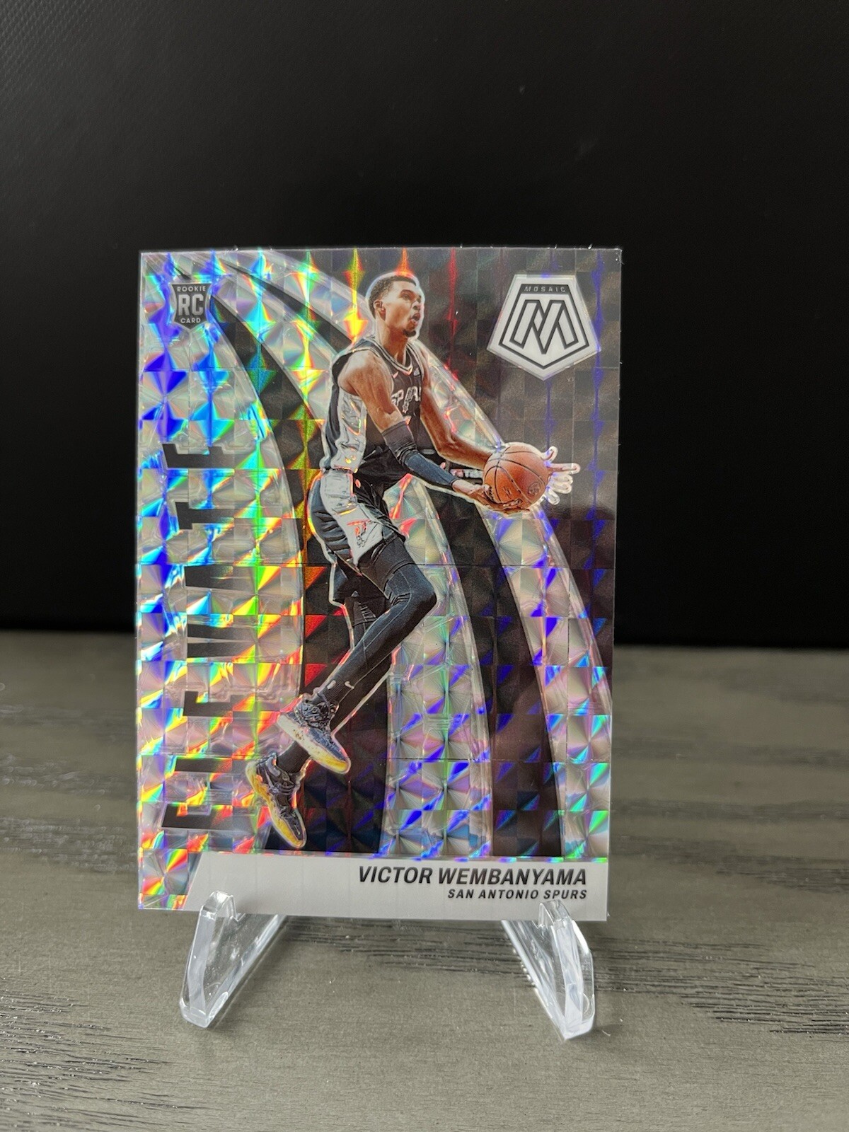 Victor Wembanyama 2023 Mosaic #18 Elevate Mosaic Prizm Rookie RC Spurs