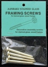 Aanraku Brass Framing Screws for Wooden Stained Glass Frames 4 Frame Screw