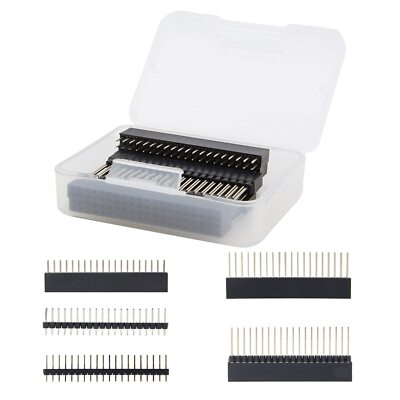 40 Pin Stacking Female Header Kit for Raspberry Pi GPIO Extensions   2x20 Pack