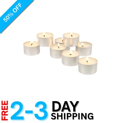 Unscented Tea Light Candles   100 Pack with 8 Hour Extended Burn