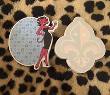 Devil Martini Girl / Fleur DeLis KALAN Magnetic NotePad - set of 2